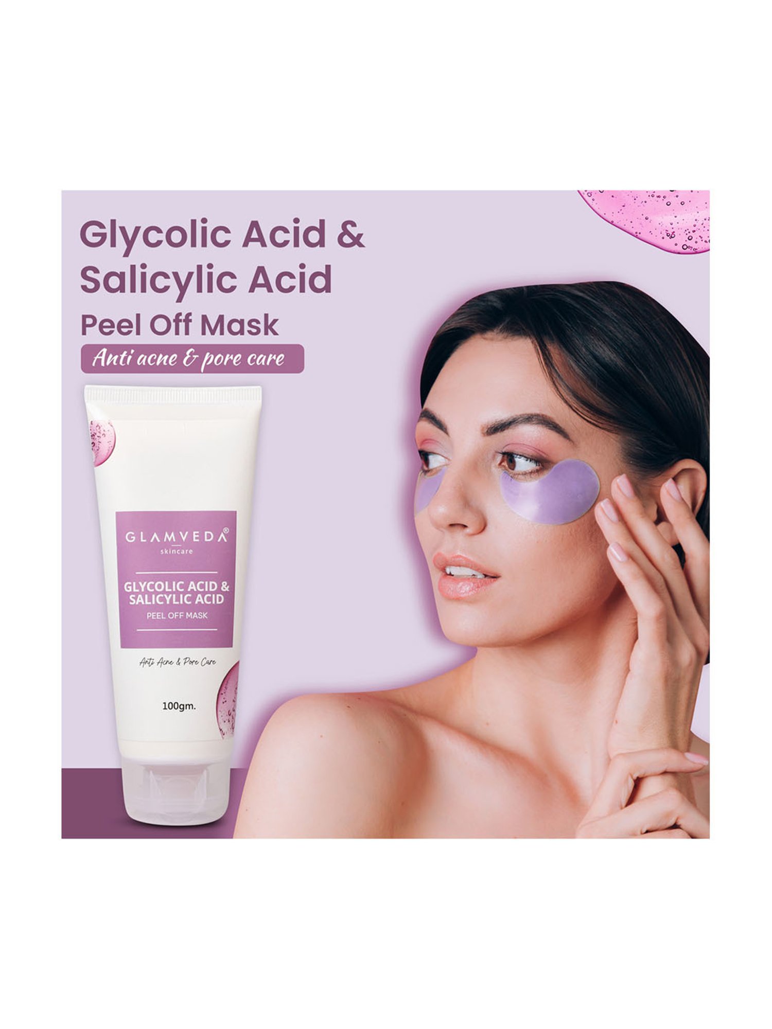 Glamveda Glycolic Acid and Salicylic Acid Peel Off Mask - 100 gm