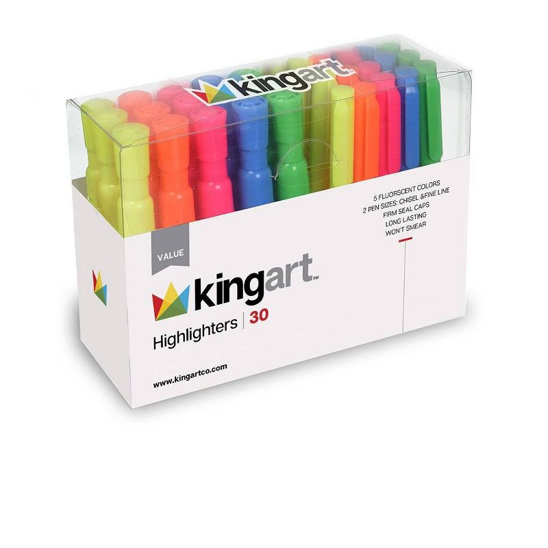 Kingart 30ct Highlighter Value Set