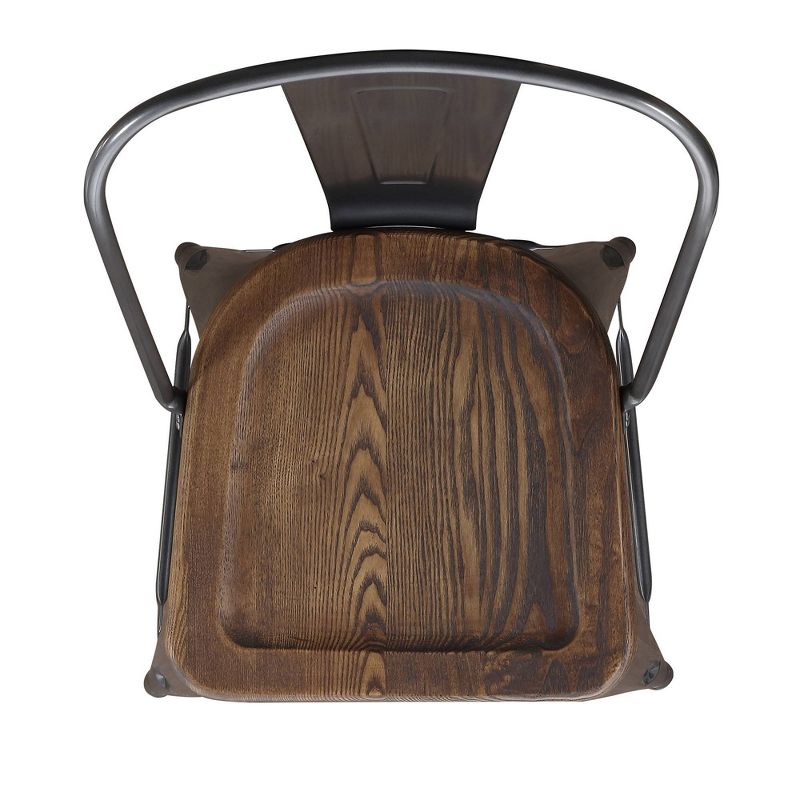 2pc Davis Metal Counter Height Barstools Set Gray - Picket House Furnishings