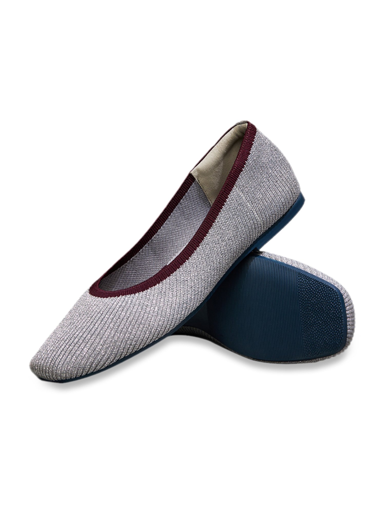 Neemans Women's Silver Flat Ballets