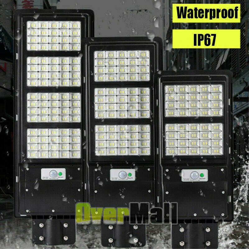 Waterproof Commercial 9900000LM LED Solar Street Light Dusk-to-Dawn+Remote+Pole
