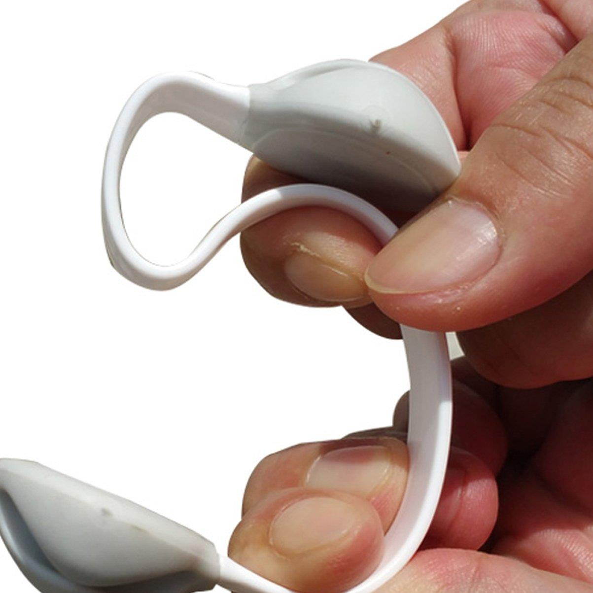 Coralpearl Non Adhesive Weighted Desk Cable Drop Clips Silicone Desktop Organizer Small Line Ties Fixer Tidy Table Top Wire Holder Clamp Cord Management Set for Home Office (White 2pcs)