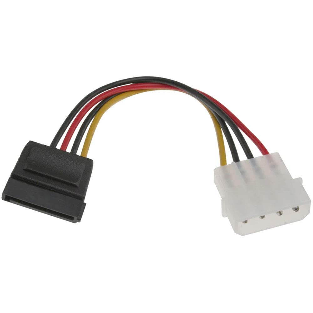 6 Inch Serial ATA SATA Power Cable - Connecting to Hard Drives, CD-ROM's, CD-RW's, Fans and More - Connects Any SATA Hard Drive to a Standard 4-pin LP4 Internal Power Connector