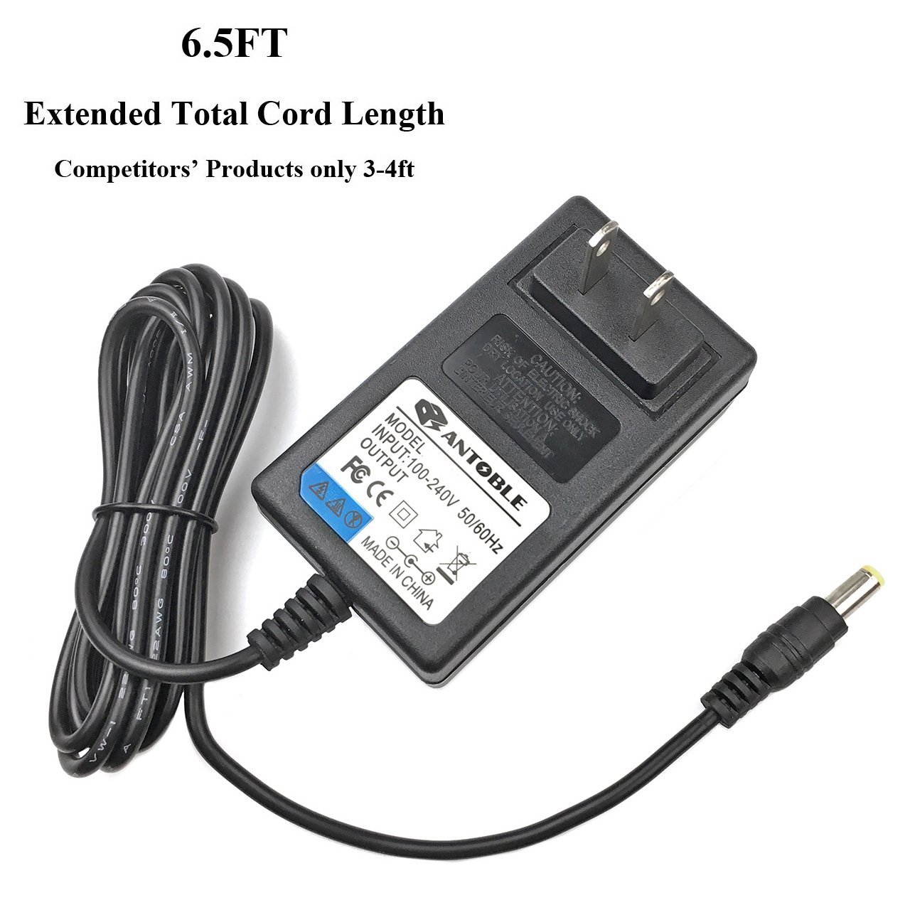 ANTOBLE 6.5ft Cord AC Adapter for Schwinn A10 A15 A20 A25 A40 101 102 103 112 113 120 122 123 126 130 131 140 201 202 203 206 212 213 220 222 Upright Exercise Bike Power Supply 004-4150 Cy41-0900500