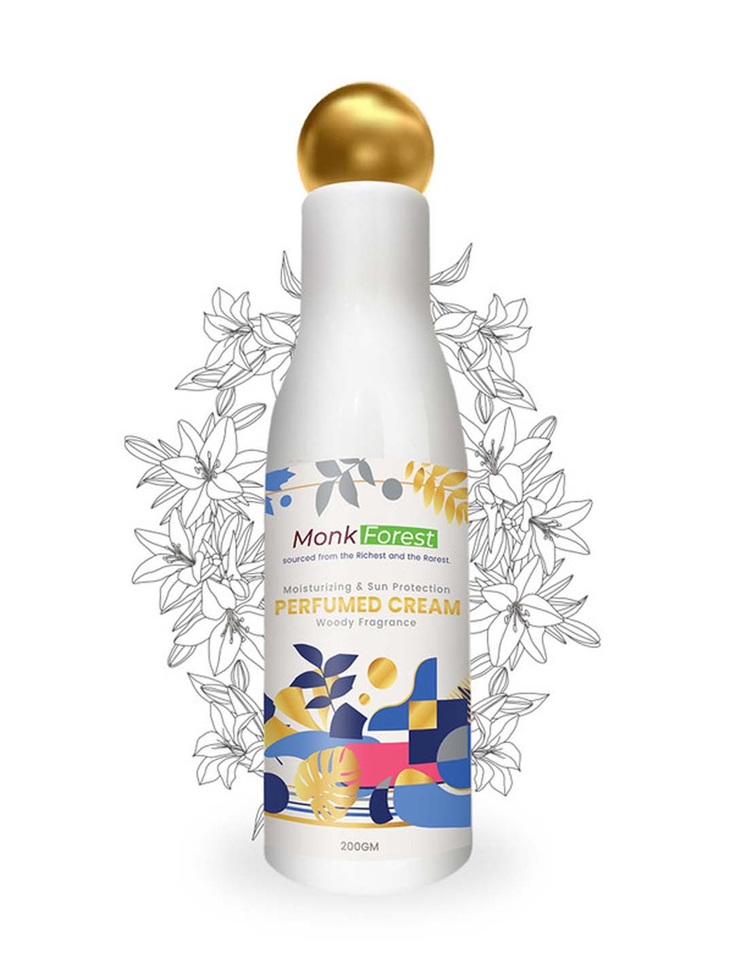 Monk Forest Perfumed Cream with Moisturizing & Sun Protection - 200 gm