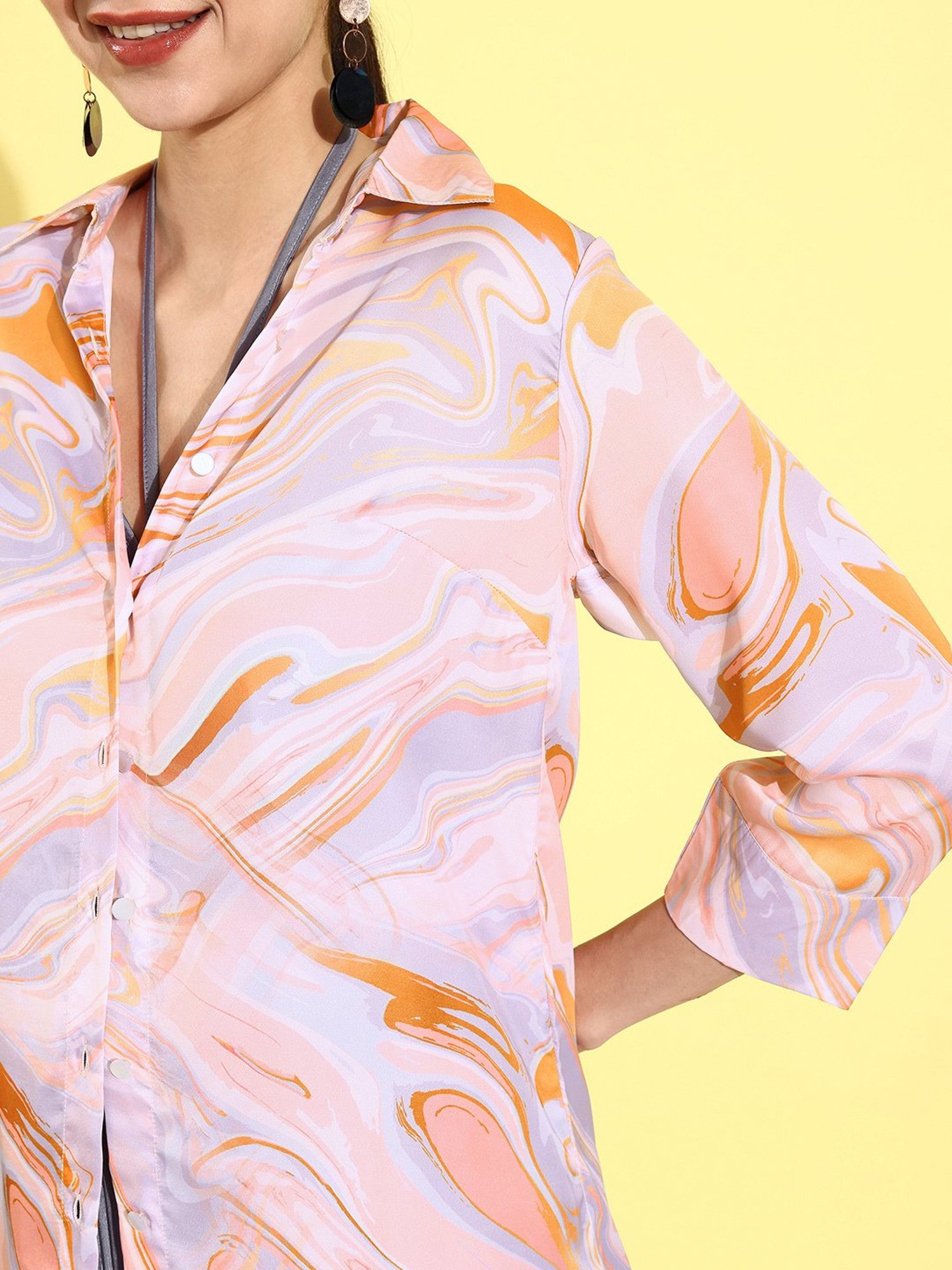 Anvi Be Yourself Pink Printed Shirt