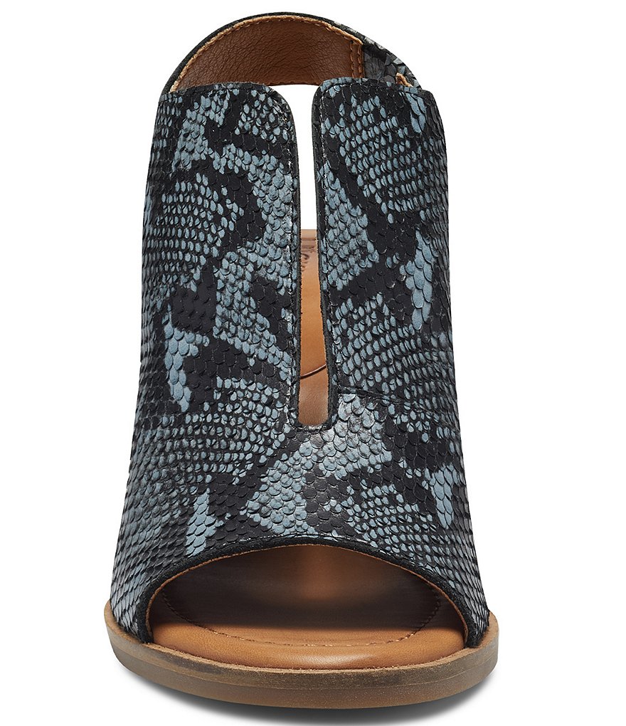 Lucky Brand Rhazy Snake Print Leather Slingback Shooties