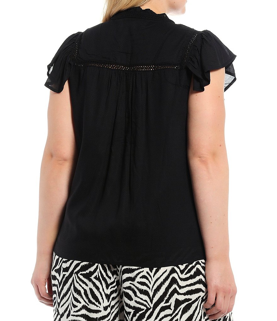 Jessica Simpson Plus Size JJ Red Dahlia Moroccan Border Print Fringe Hem Kimono Jacket