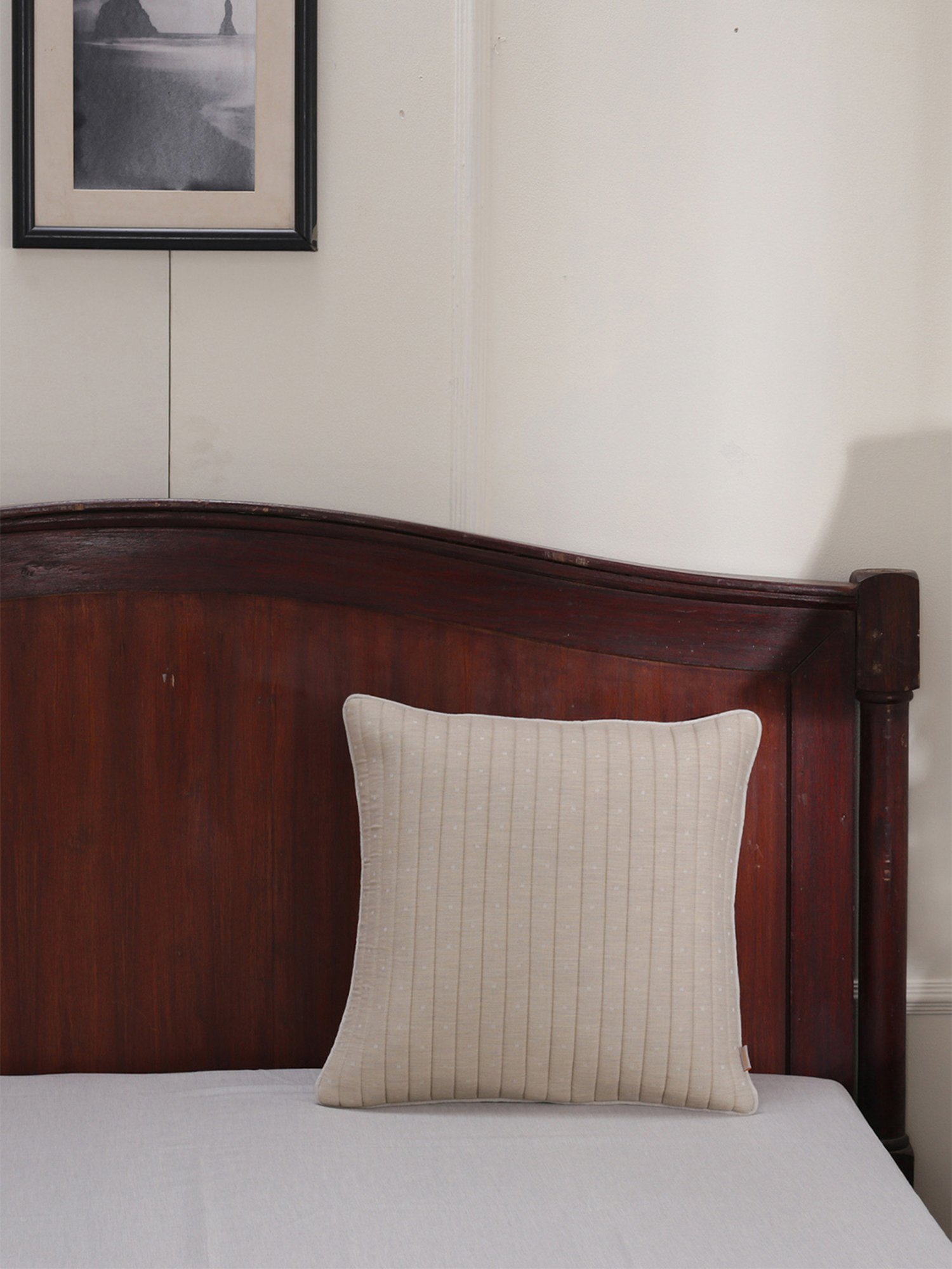 Maspar Cotsmere Muted Stripes Beige 300 TC Cotton Cushion Cover