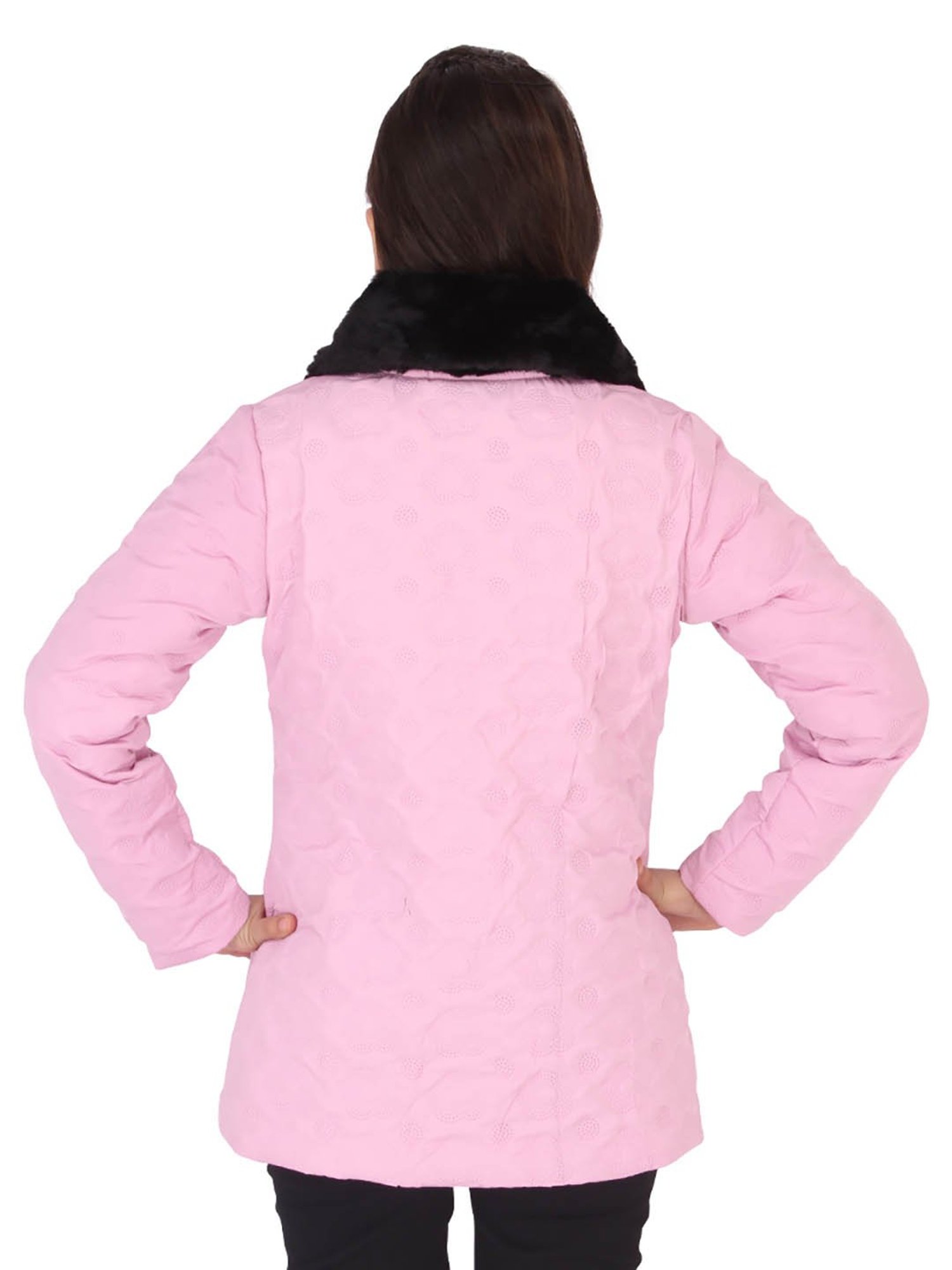 Elle Kids Black Self Pattern Jacket