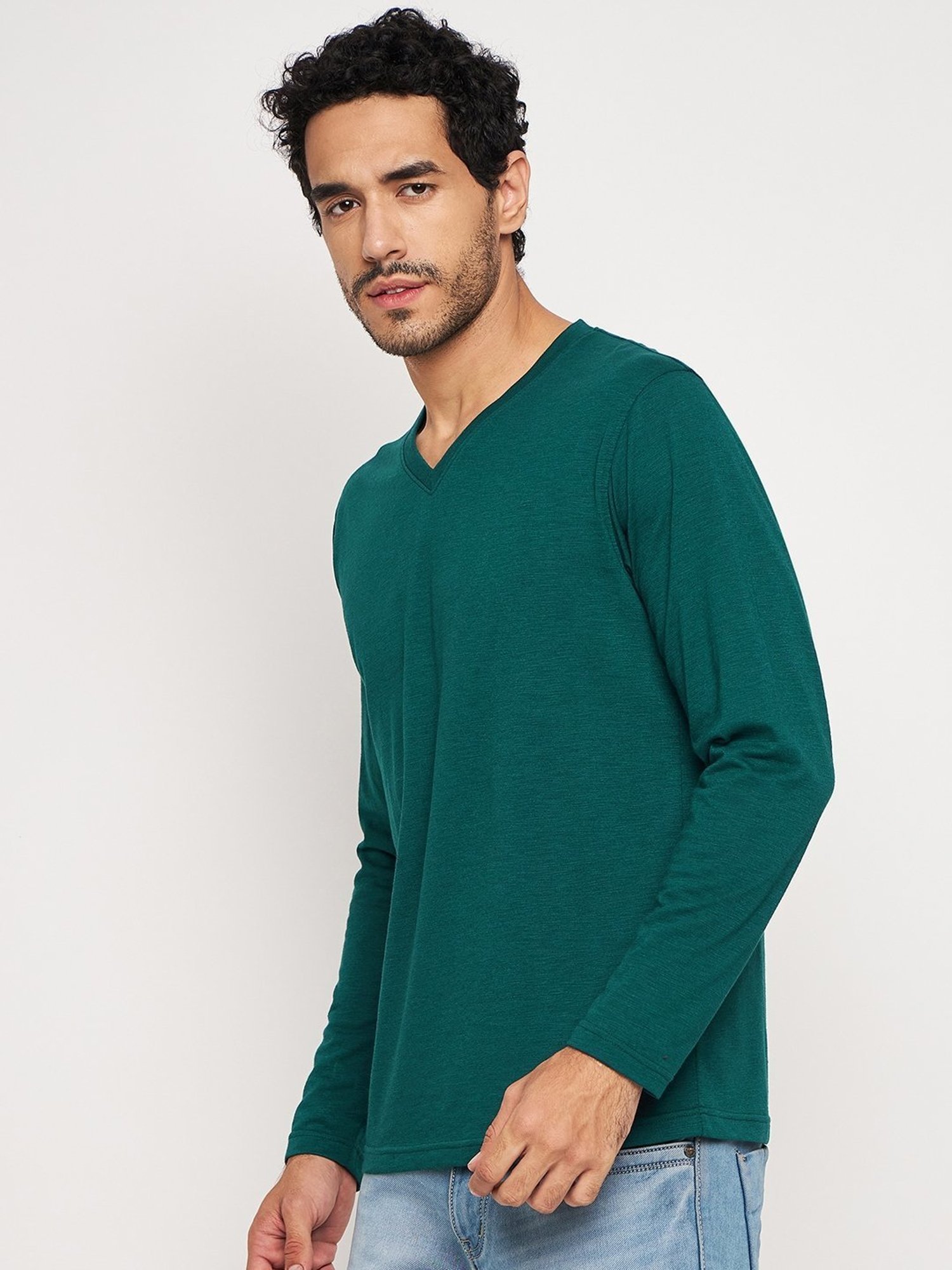 Club York Green Cotton Regular Fit T-Shirt