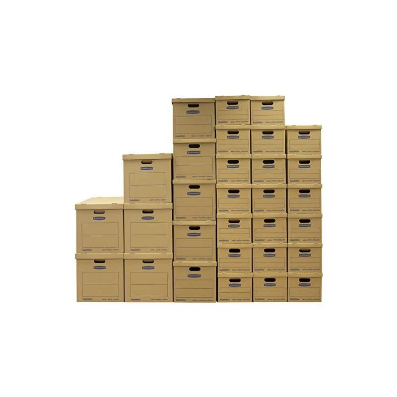 SmoothMove Classic Moving Kit Boxes, Tape-Free Assembly, Easy Carry Handles,)20 Small 5 Medium 5 Large, 30 Pack (7716501 , Brown