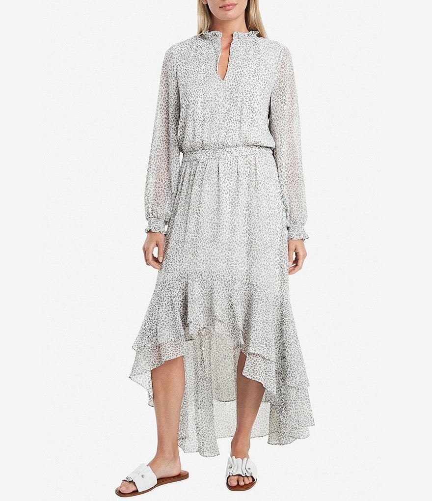 Dress the Population Sandra Crepe Plunge V-Neck Sleeveless Side Slit Gown