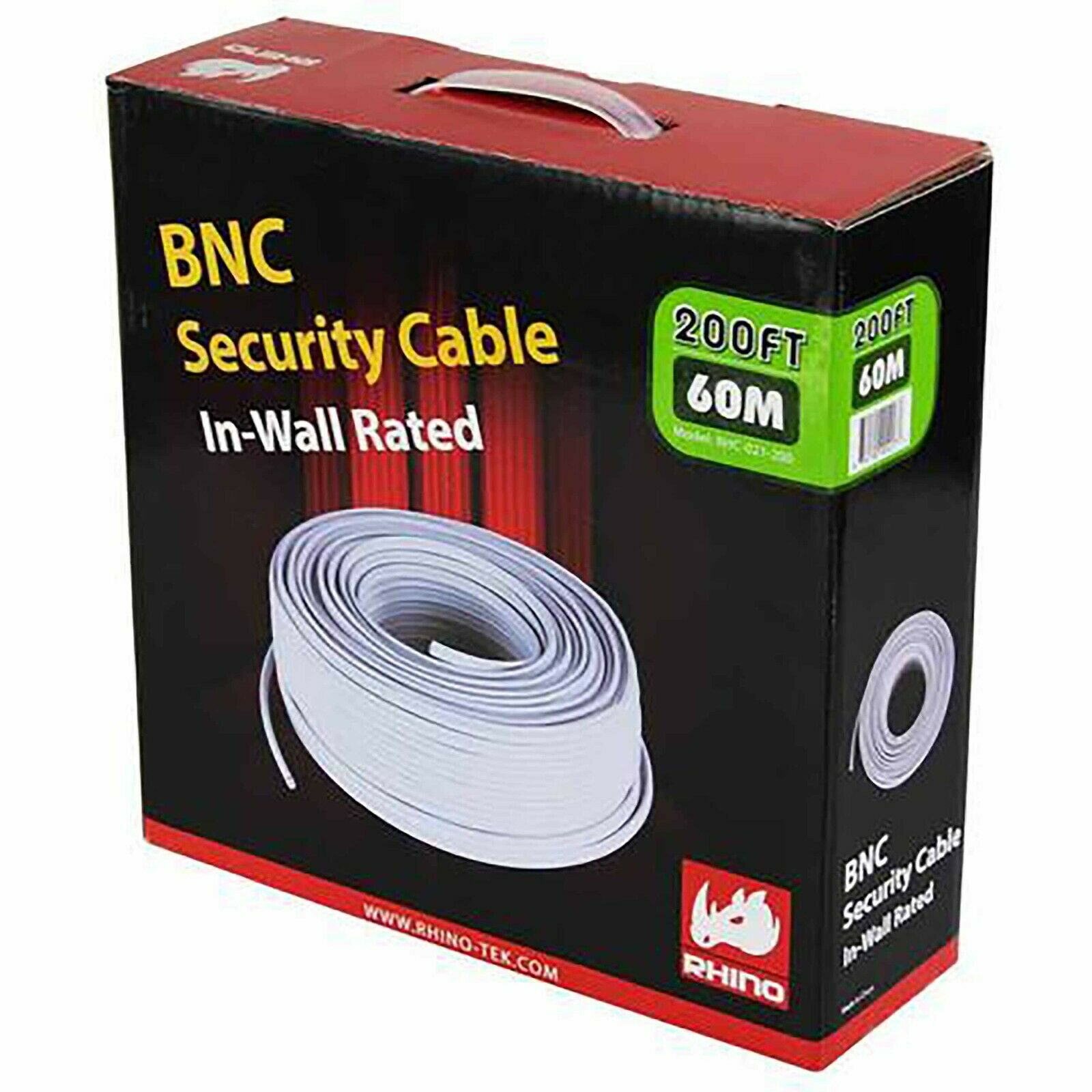 RHINO 200FT BNC Fire Rated Security Cable In Wall