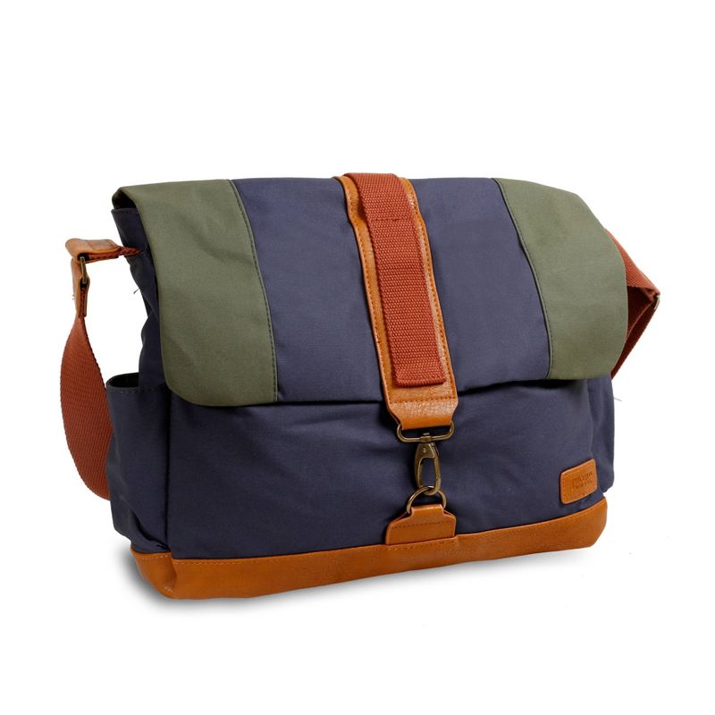 J World Sam Canvas Messenger Bag - Navy