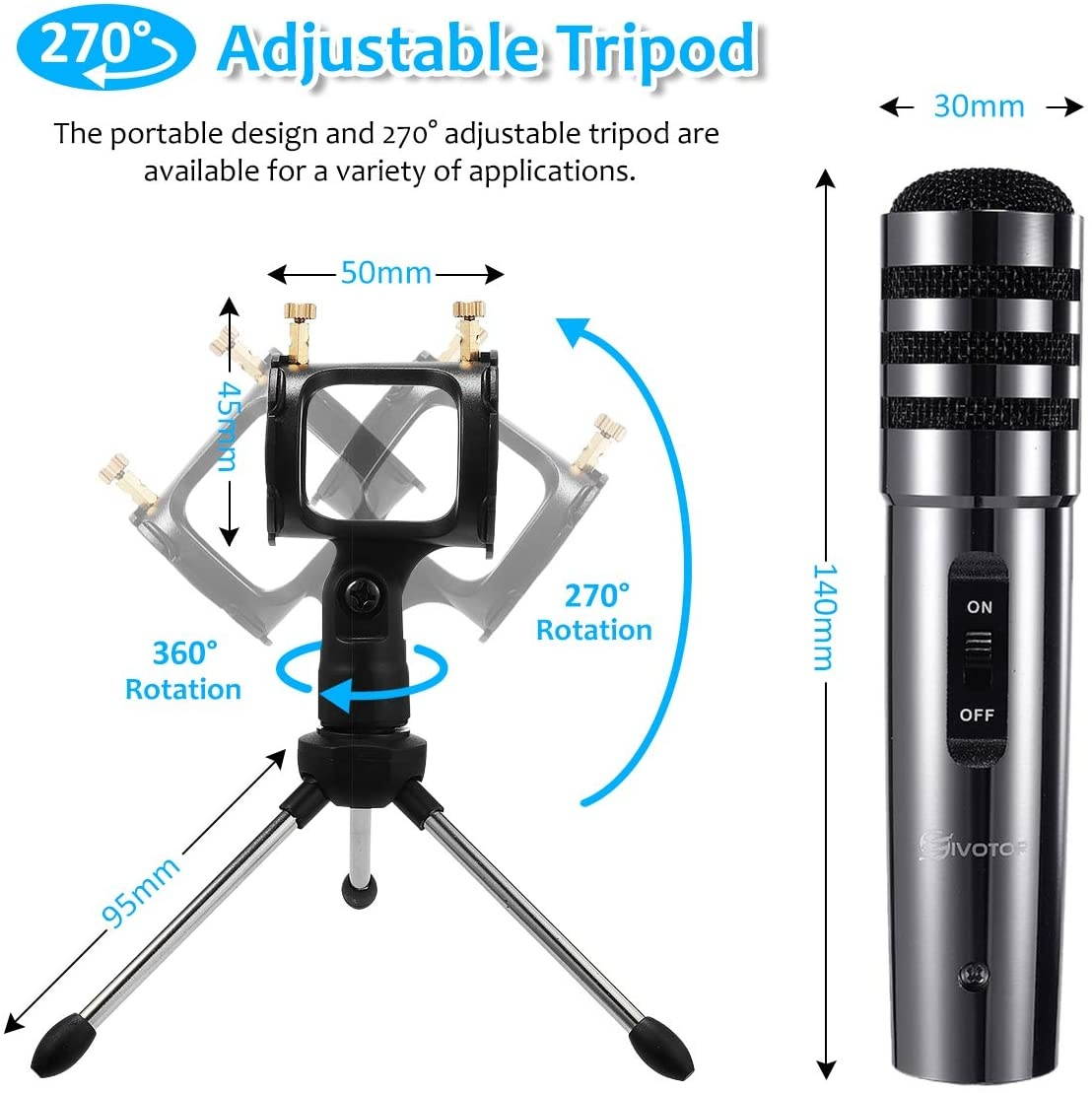 Mobile Phone Condenser PC Microphone 3.5mm Microphone Recording Desktop Computer Microphones Plug & Play for Music, Smartphone, Laptop, Singing, Podcast, Youtube