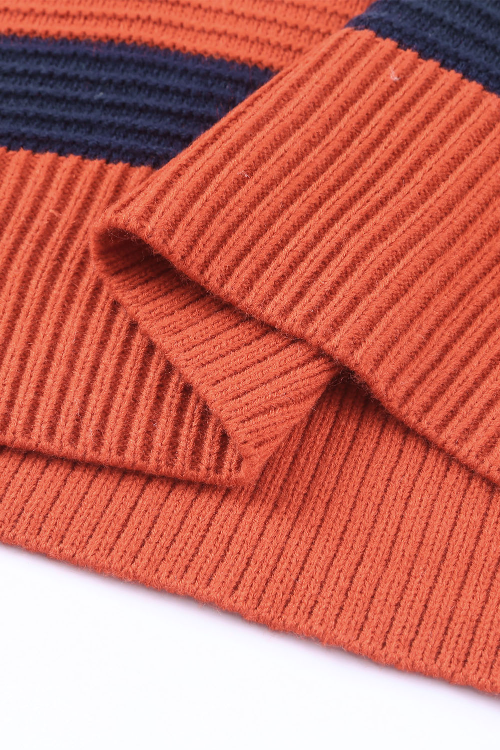 Yellow Drop Shoulder Henley Pullover Sweater With Slits