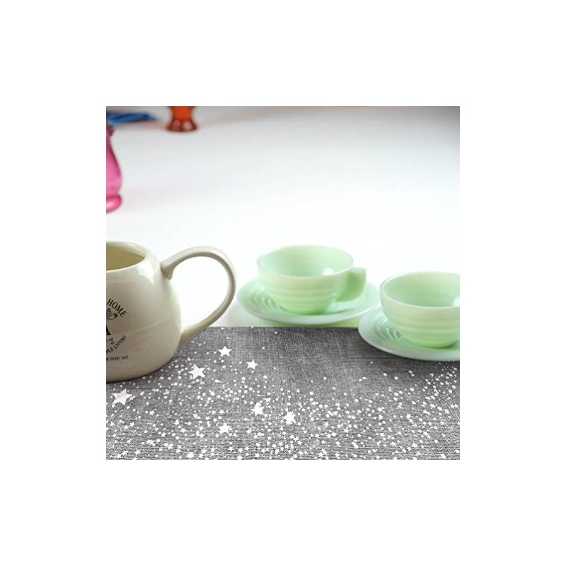 Decorative Trivet and Kitchen Table Runners Handles Heat Up to 300F, Anti Slip, Hand Washable, and Convenient for Hot Dishes and Pots,Hand Washable (Gray Trail Stars)