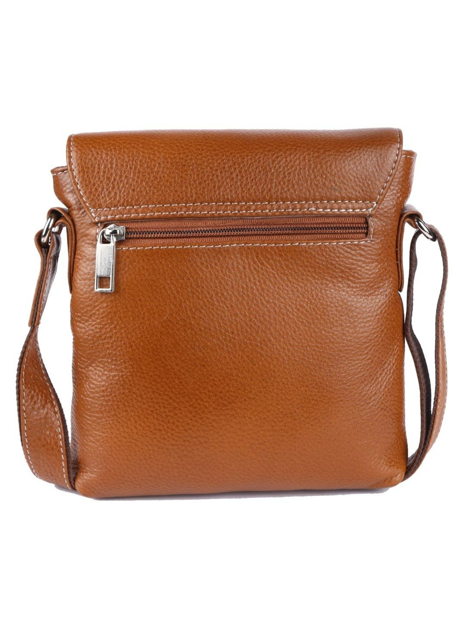 HiLEDER Brown Textured Medium Leather 8 inch Cross Body Bag