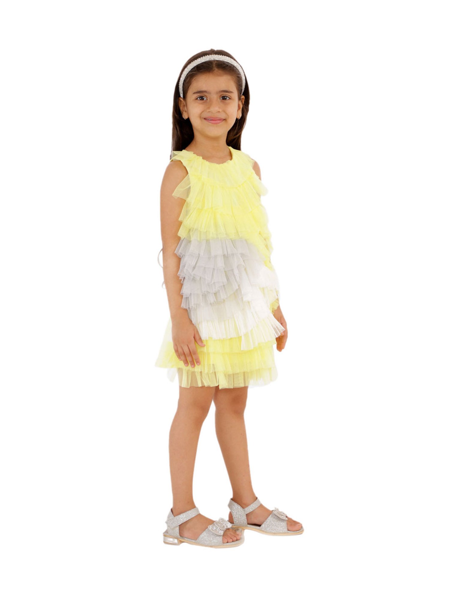 KidsDew Kids Yellow Solid Dress