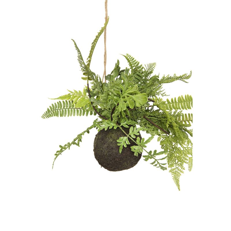 8.5" x 13" Artificial Faux Hanging Fern Plant - 3R Studios