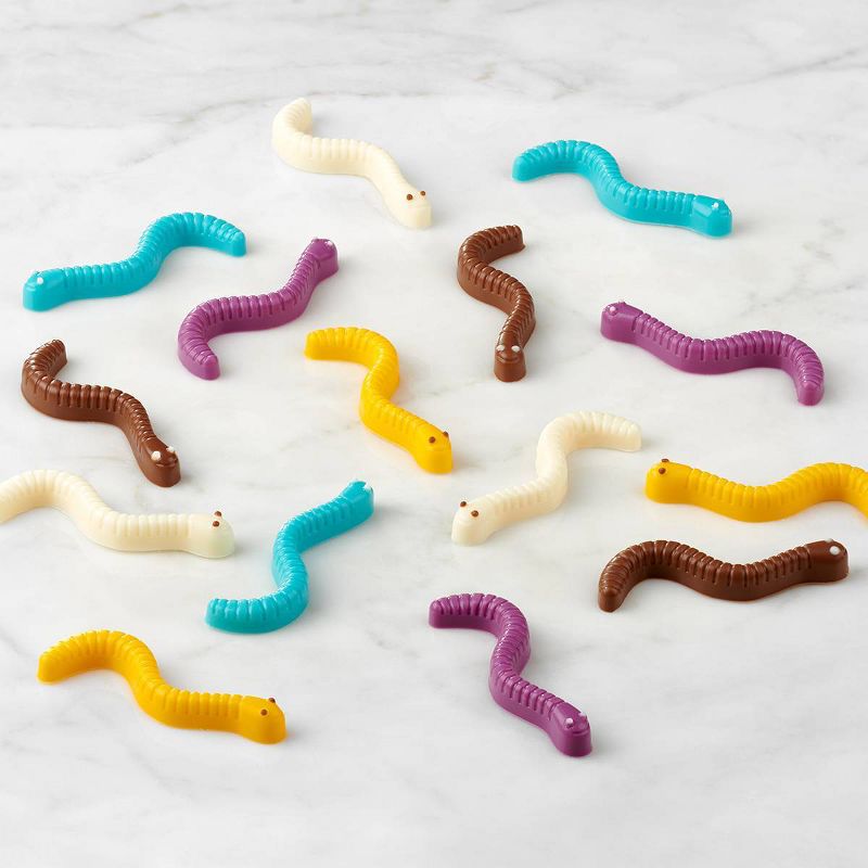 Trudeau 2pk Gummy Worms Chocolate Molds Green