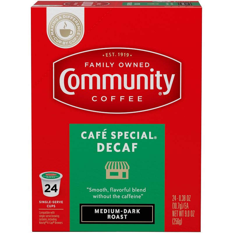 Community Coffee Decaf Medium Roast Coffee - Single Serve Pods - 24ct