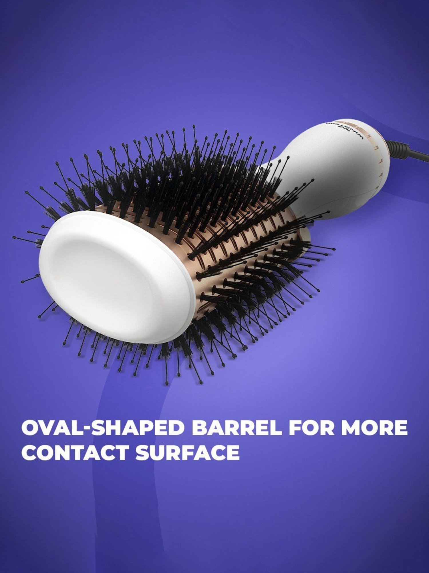 Winston Hair Blow Dryer Brush, Curler, Straightener & Hair Volumizer, 6 In 1 Hair Styler (White)