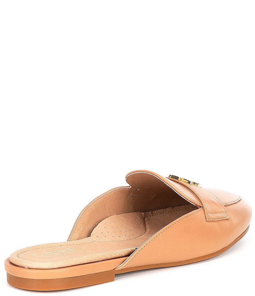 Lauren Ralph Lauren Alli Logo Detail Leather Mules
