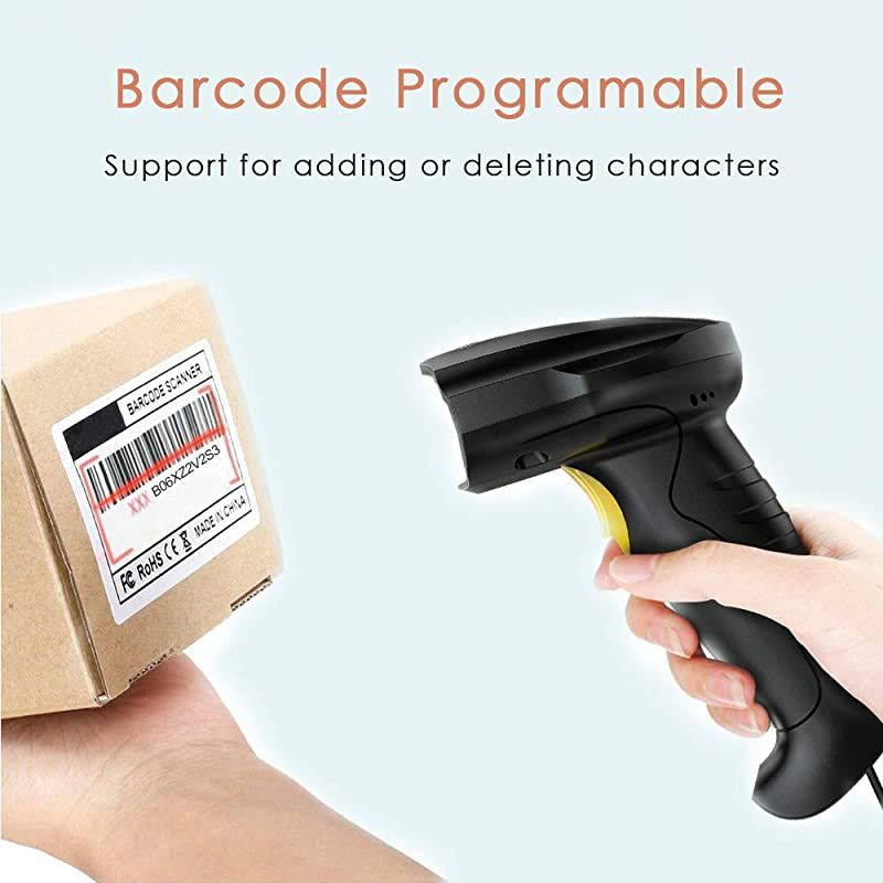 2D Barcode Scanner USB Wired Bar Code Reader Handheld Automatic Image Scanner Datamatrix PDF417 QR Code for Screen Scanning Work with Windows Mac Linux PC POS