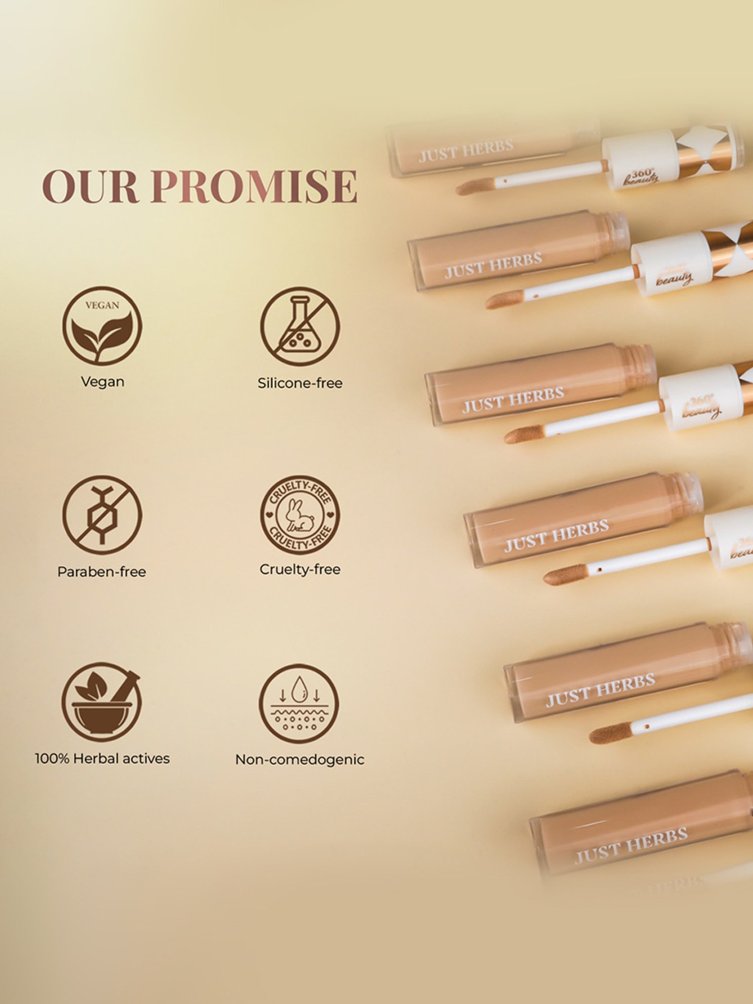 JUST HERBS Brightening & Correcting Concealer 02-Porcelain - 6 ml