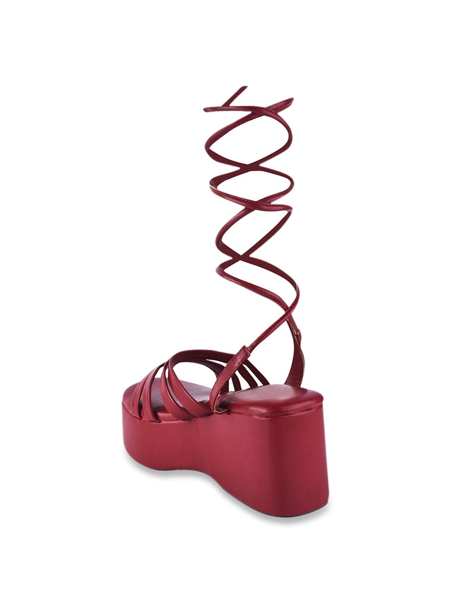 The White Pole Women's Red Gladiator Wedges