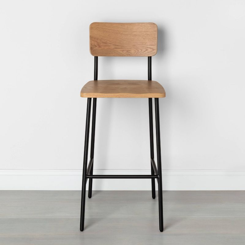 Wood & Steel Bar Stool Black - Hearth & Hand™ with Magnolia