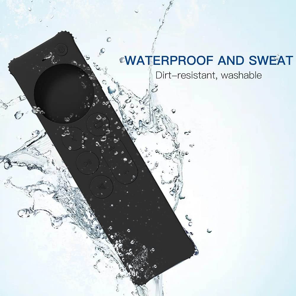 AWINNER Protective Case Compatible for 2021 Apple TV Siri Remote (2nd Generation) - Lightweight [Anti Slip] Shock Proof Silicone Cover Compatible for 2021 Apple TV 4K and Apple TV HD (Black)