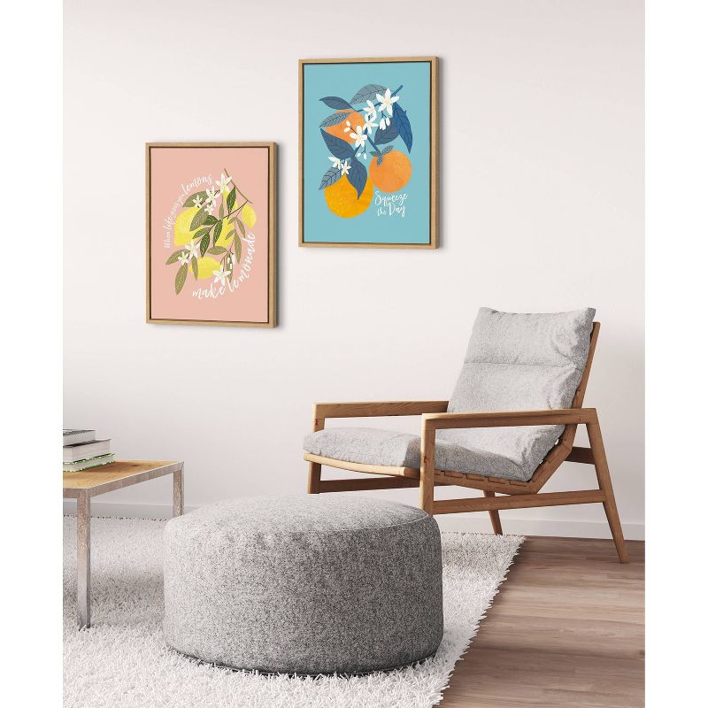 18" x 24" Sylvie 561 Lemons Framed Canvas by Mia Charro Natural - Kate & Laurel All Things Decor