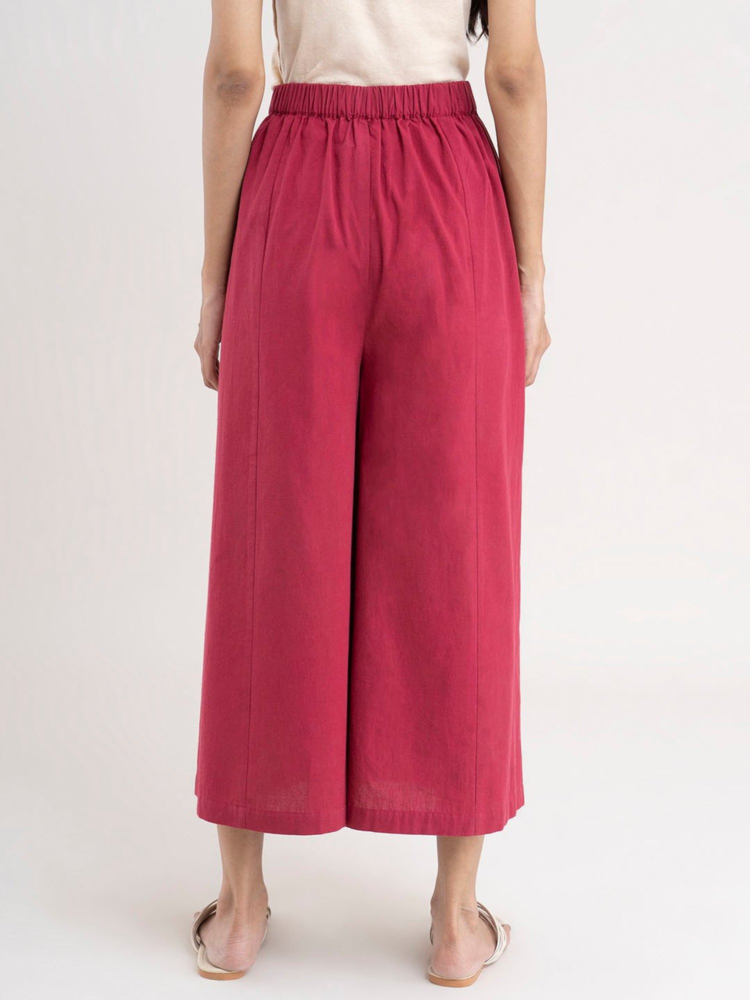Pink Fort Pink Cotton Regular Fit Pants