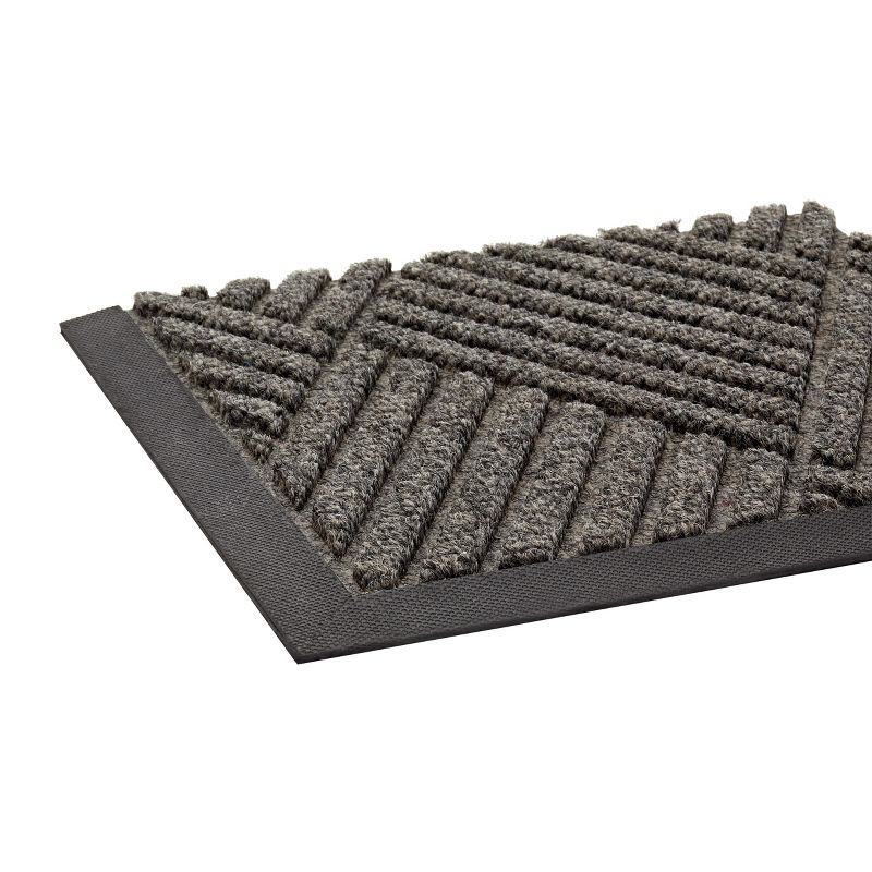 2'10"x4'10" Rectangle Solid Floor Mat Gray - Crown