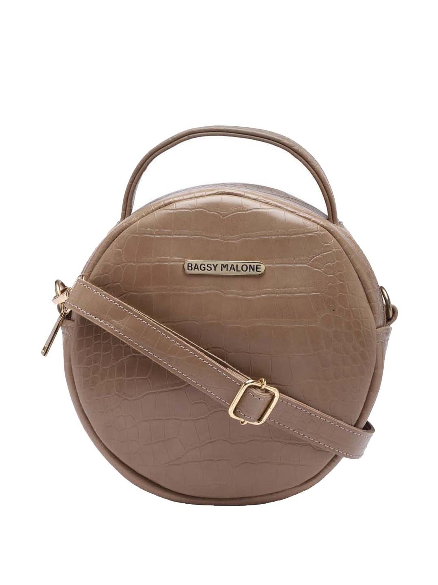 Bagsy Malone Brown Textured Medium Sling Handbag