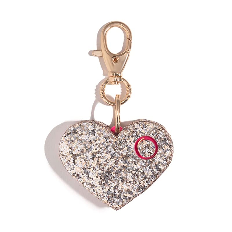 Safety Alarm for Women Ahhlarm SelfDefense Panic 115 Decibel Alarm Keychain for Women with LED Safety Light and Clip Champagne Glitter Heart