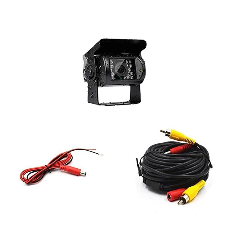 Truck Backup Camera Heavy Duty 18 LED IR Night Vision Waterproof Vehicle Rear View Camera 12 V 24V Backup Camera Without Guide Line Rear Camera + 328 ft Cable