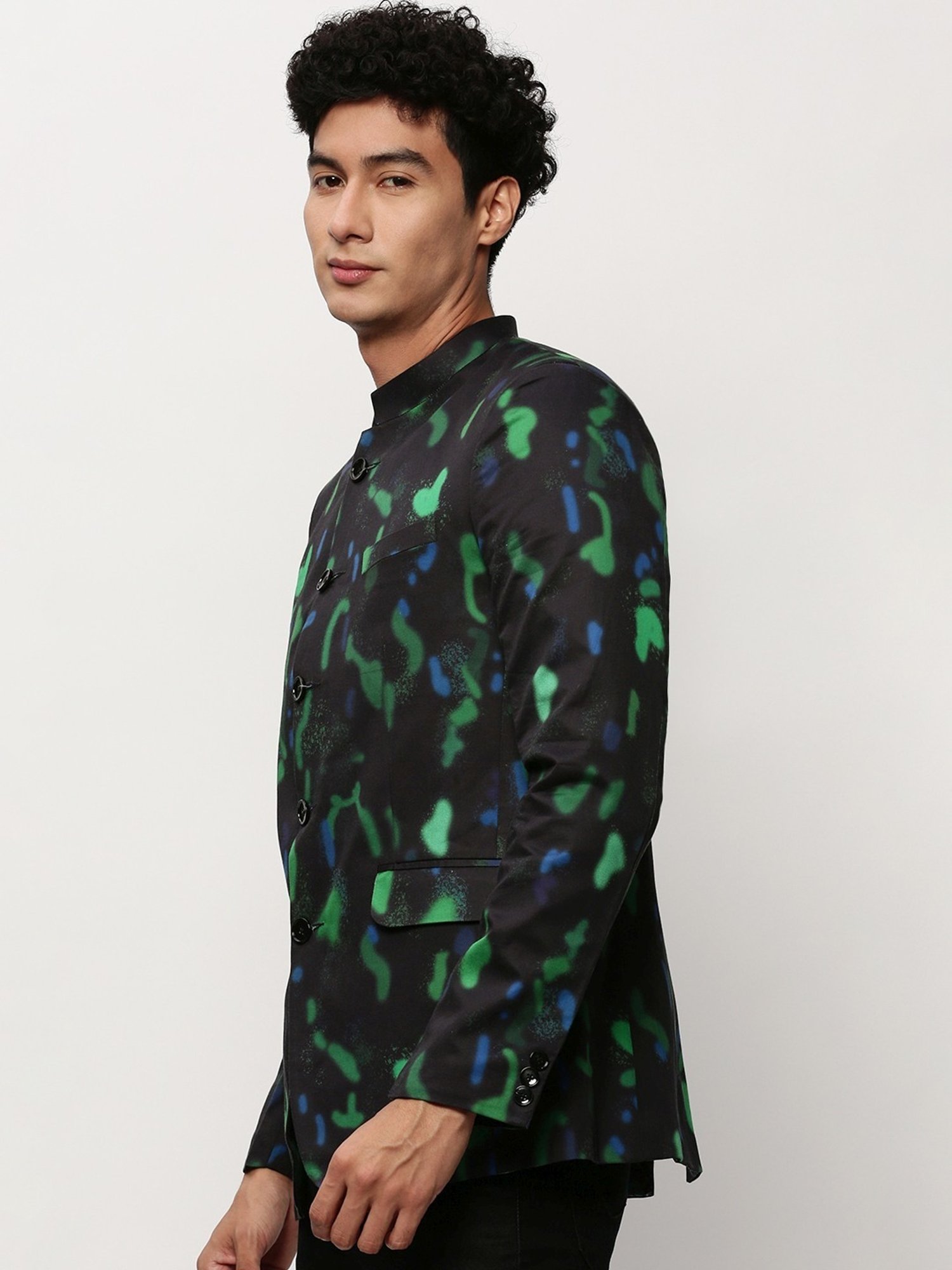 Hangup Cream Regular Fit Ethnic Blazer