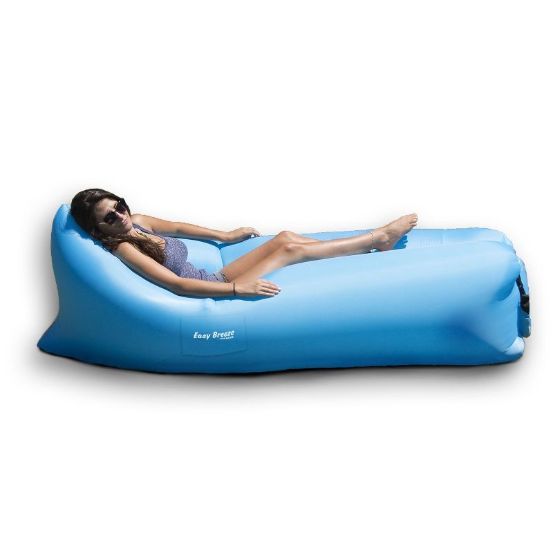 Pool Central 94" Inflatable Easy Breeze 1-Person Land or Water Air Sofa - Blue