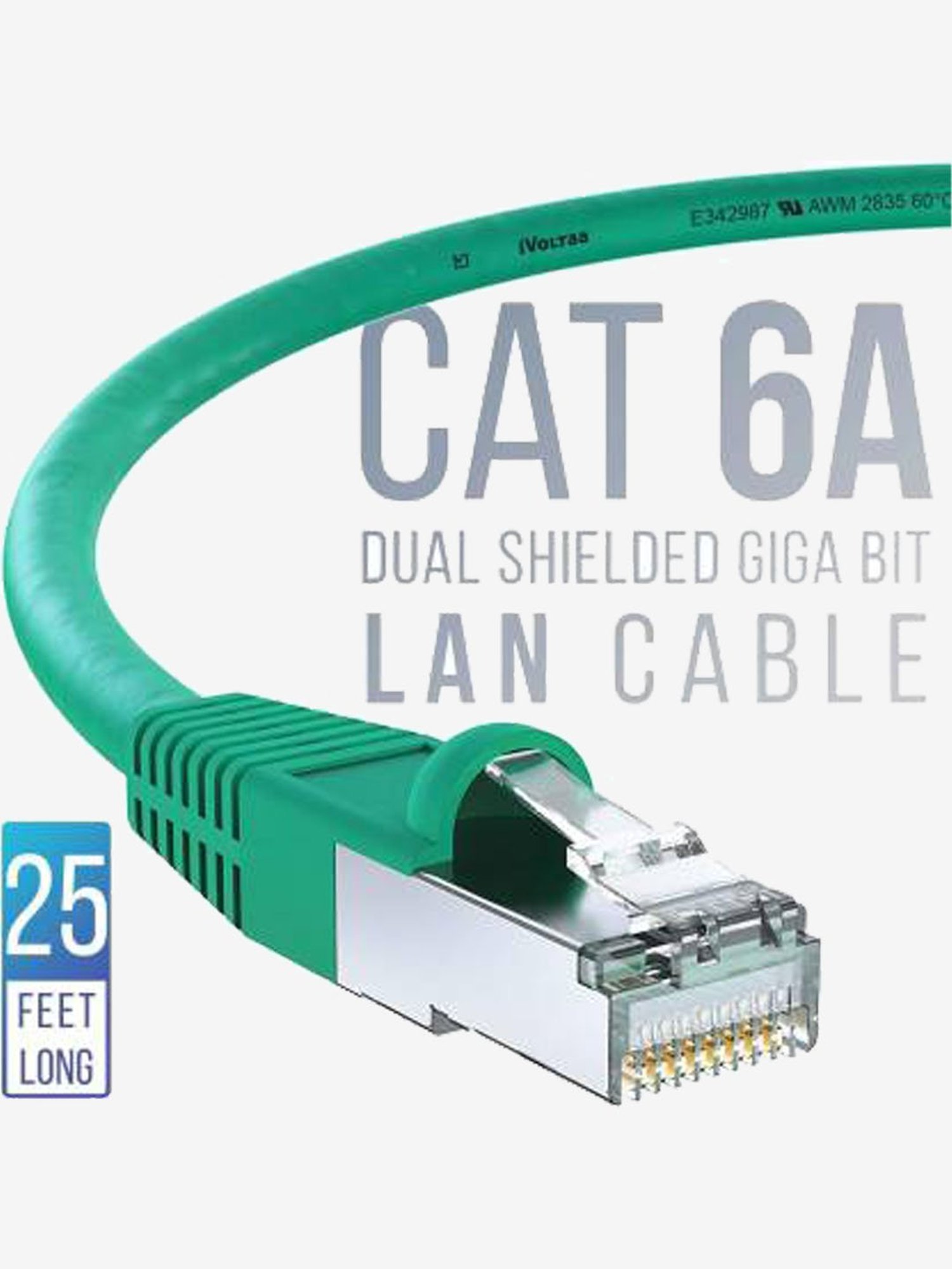 iVoltaa iVLAN 7.6 m foil shielded, twisted pair wiring LAN Cable (Green)