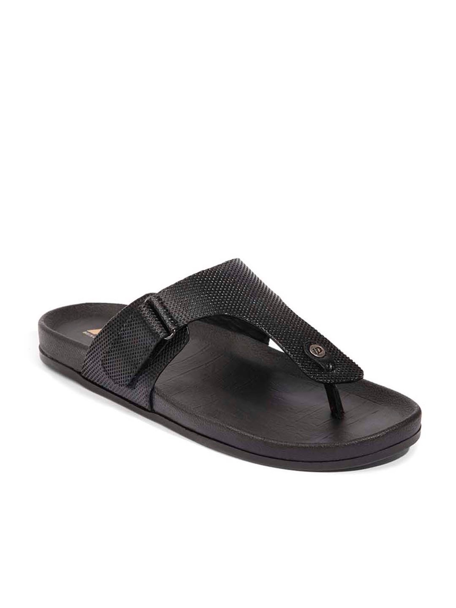ID Men's Black T-Strap Sandals