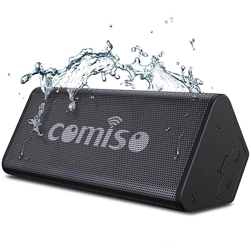 Bluetooth Speakers IPX7 Waterproof Wireless Portable Speaker Loud Crystal Clear Stereo Sound Rich Bass 20 Hour Playtime DualDriver Builtin Mic for Party Travel Outdoor Backyard Black