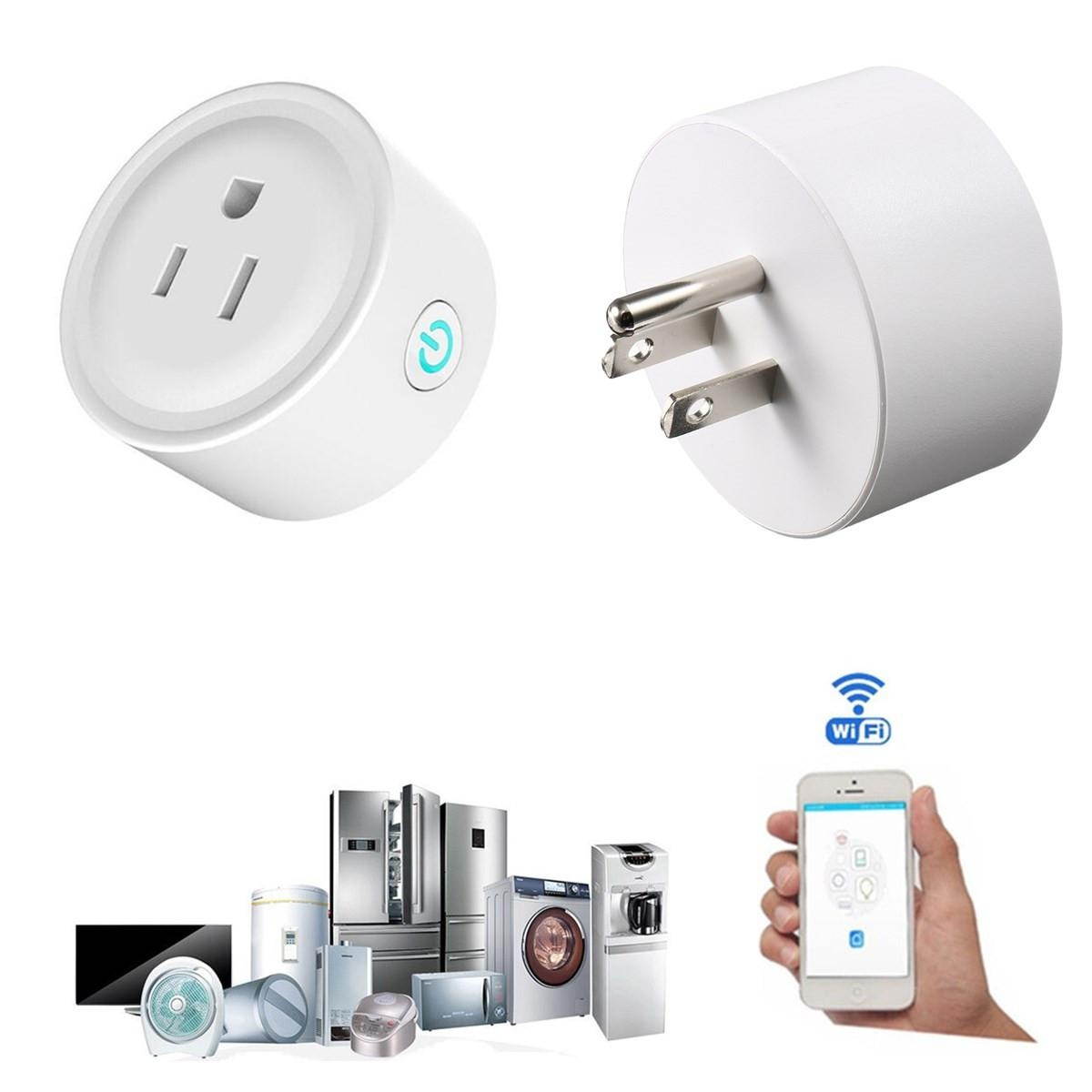 50-60Hz Smart Wi-Fi Mini Outlet Plug Switch Works With Echo Alexa Remote Control -