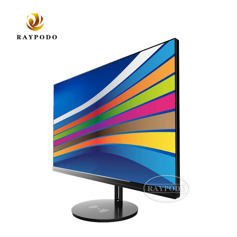 Raypodo New design 23.8 inch FHD All In One computer I3-7100 / I5-7400 / I7-8700 4G+120GB SSD with popup camera and wireless phone charging stand