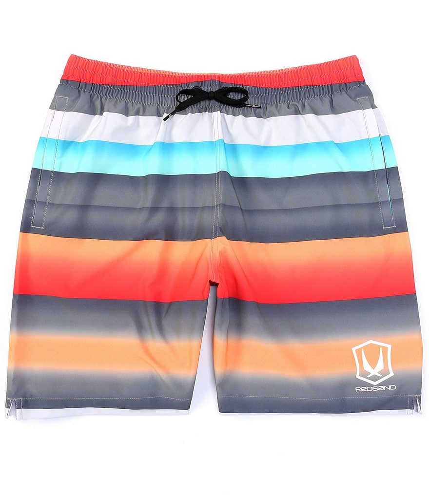 Redsand 7#double; Inseam Striped Volley Swim Trunks