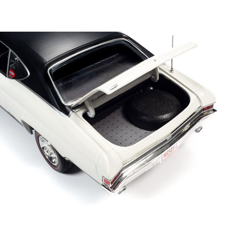 1968 Chevrolet Nickey Chevelle SS Hardtop Ermine White with Black Top 1/18 Diecast Model Car by Autoworld