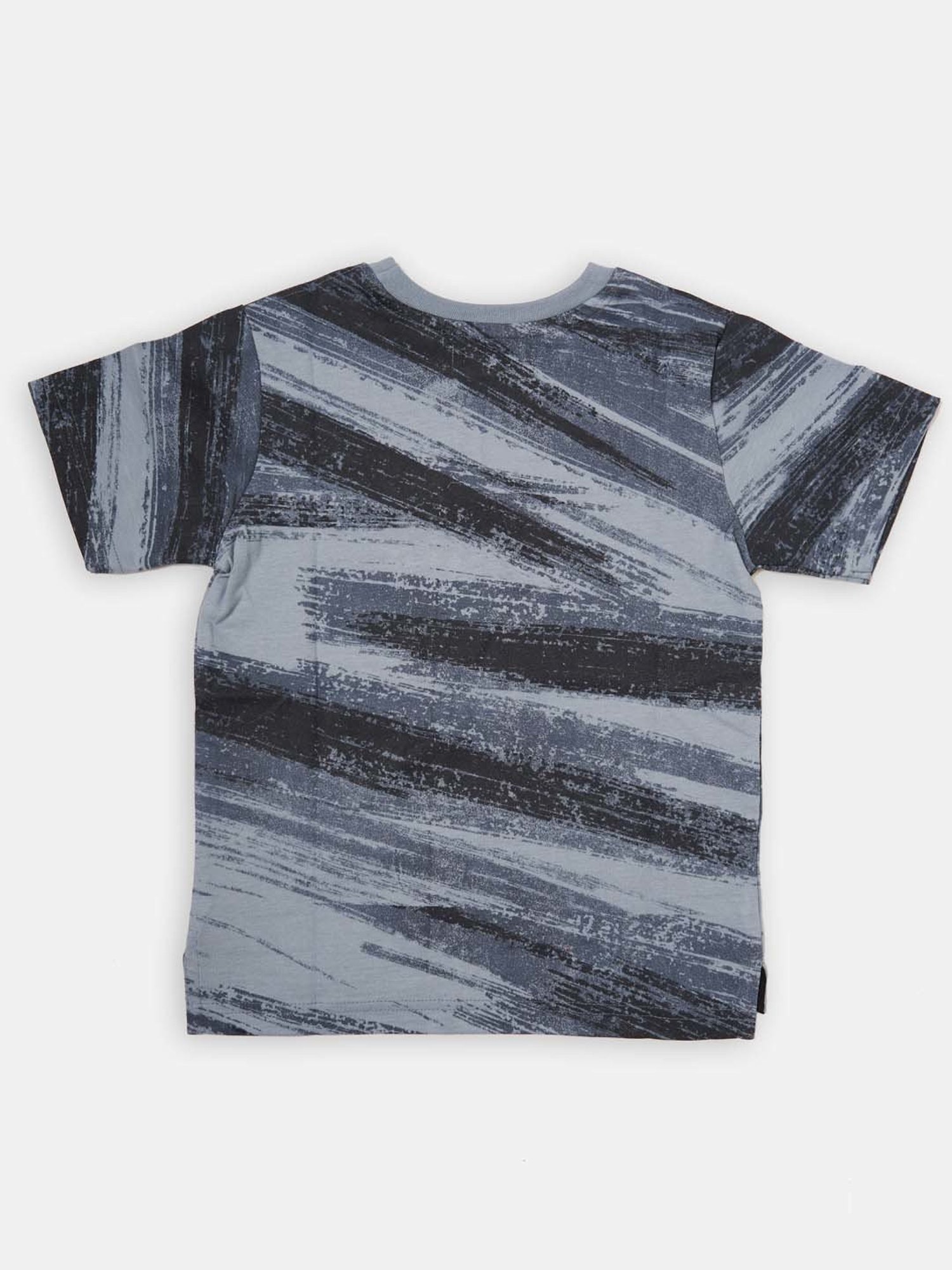 Angel & Rocket Kids Blue & Grey Cotton Printed T-Shirt